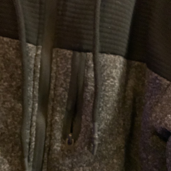 Black and gray Zip Up Hoodie With Zipper Pockets. 3 Pockets - Picture 4 of 6